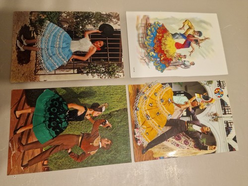 Lot cartes postales brodées - postales,