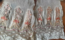 étole prêtre écharpe ruban fin 19ème début 20ème brodée 