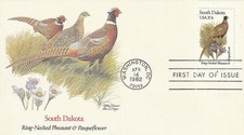 Enveloppe Philatélique 1982 Oiseaux & Fleurs des 50 Etats South Dakota