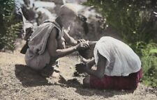 CPA Afrique MAROC Salon de COIFFURE - Coiffeur marocain au Travail 1950