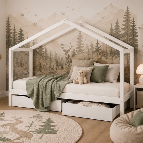 Cadre lit maison 90x200 - lit,