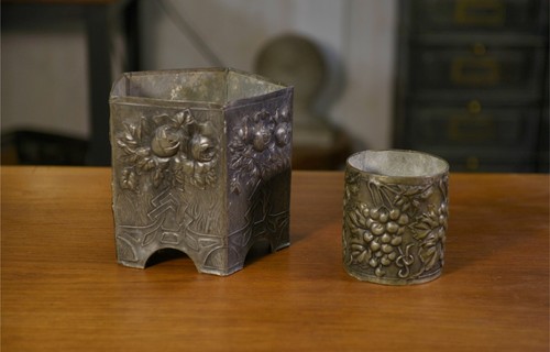 Lot cache pots en - en, étain