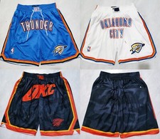 Adult Oklahoma City Thunder Short Pants Stitched With Pocket S-3XL
