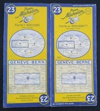 Carte MICHELIN n°23 GENÈVE  BERNE 1955 map Mapa Bibendum pneu guide