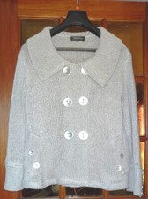 Veste femme en maille gris