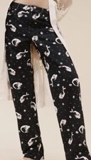 Pantalon jean noir large motif