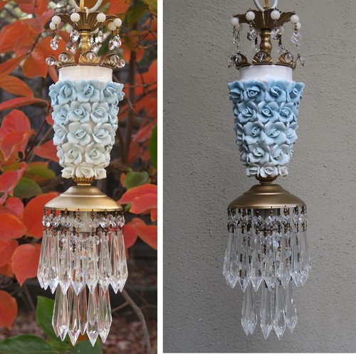 Porcelain blue rose brass - porcelain,