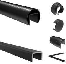 Tube En Aluminium Noir Profil Rond Équerre Pour Garde Corps En Verre BLACK