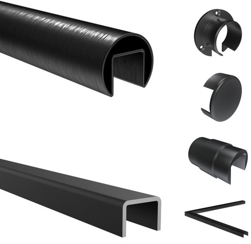 Tube aluminium noir profil - tube,