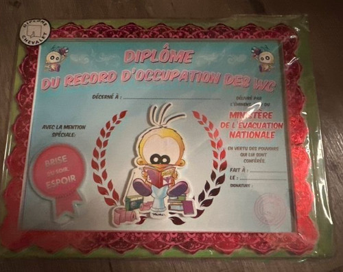Carte diplôme humoristique - , du