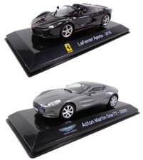 Lot 2 Voitures miniatures Ferrari + Aston Martin 1/43 Supercars Diecast SL45