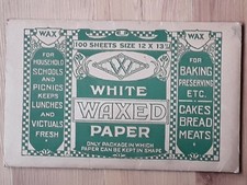 Vintage antique Waxed Paper