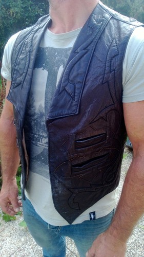 Gilet cuir cut biker - soa, el