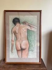 Tableau dessin sur papier 1934 J.B Maurice VECKER (1899-1988) nu de dos