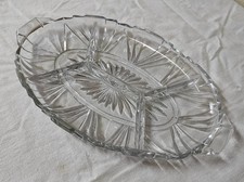 Plat à compartiments en verre  33 x 20 cm