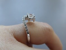 bague argent massif 925 poinçon taille 54 2,25gr zirconiums neuve