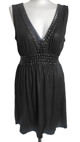 Topshop robe noire perles - topshop,