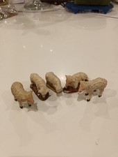 5 Santons anciens Devineau Moutons 