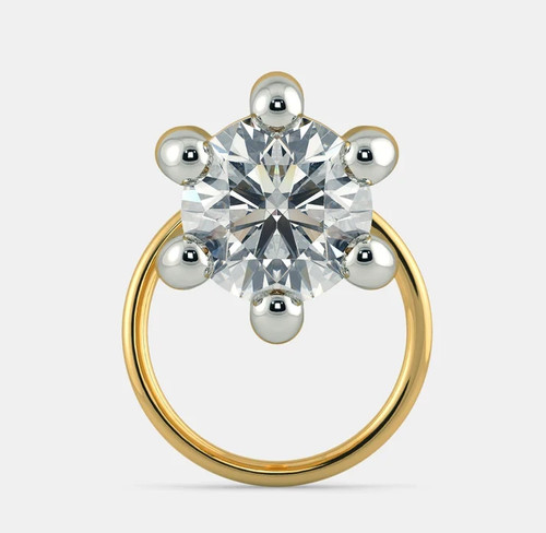 Bague nez solitaire or 6 - bague,