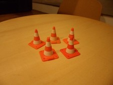 5 x Cônes Chantier Playmobil base Plastique souple