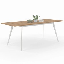 Table scandinave extensible rectangle INGA 6-10 personnes plateau bois pieds bla