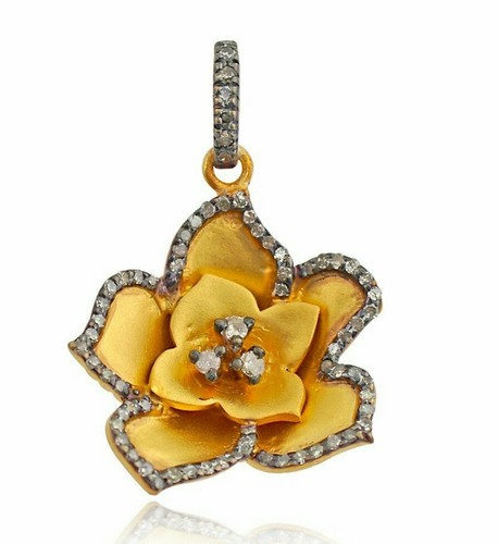 Pendentif fleur pavé - pendentif,