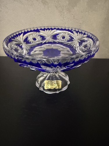 Coupe sur pied cristal - en, bleu
