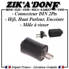 Connecteur prise DIN 2Pts à visser Hifi, Haut parleur, enceinte