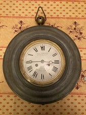 Pendule horloge de Gare industriel en tôle Paul Garnier XIXème