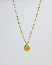 Collier pendentif rond marbré chaîne forçat acier inoxydable or Cadeau de noël 