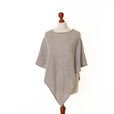 Pull poncho femme gris 100%