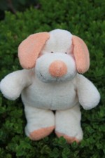 DOUDOU PELUCHE NICOTOY THE BABY COLLECTION CHIEN BEIGE CREME ORANGE 23 cm