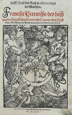 PETRARCA, AIDE/CONSOLATION VND CONSEIL EN TOUT CE QUI CONCERNE LES HOMMES, 1559, GRAVURES SUR BOIS