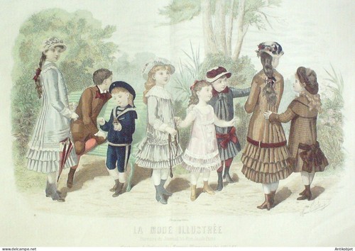 Gravure mode illustree 1881 - mode,