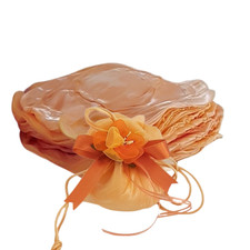 Lot de 12 Sachets en tissu avec dragées et etiquette, bonbonnières mariage Ø 26