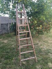 ANCIENNE ECHELLE DE PEINTRE EN BOIS, A DETOURNER POUR UNE DECO HAUTEUR 224 CM