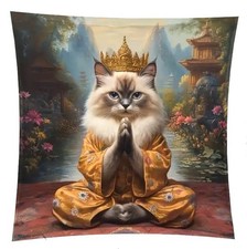 Housse de coussin CHAT ZEN EN