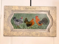 Tableau Peinture Bois Coq