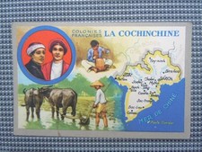 Chromo carte publicitaire Lion Noir Colonies Françaises La Cochinchine