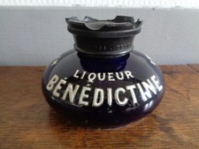 ENCRIER PUBLICITAIRE BENEDICTINE D.O.M CERAMIQUE EMAILLEE SUPPORT BAKELITE