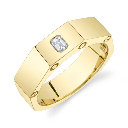 Hommes 14k jaune émeraude - hommes,