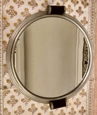 plateau Miroir rond Art-Déco  laiton Doré Collection Déco.