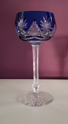 Verre cristal bleu cobalt - ,