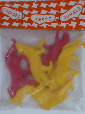 ANCIEN SACHET DE SOLDATS DE BAZAR CLAIRET 1/32 ENV PLASTIQUE ANIMAUX SAUVAGES D