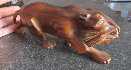 Ancien tigre sculpture bois - tigre,