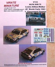 V133 ALFA SUD TI LOUISE AITKEN-WALKER 1°FEMININE RALLYE MONTE CARLO 1983 DECALS