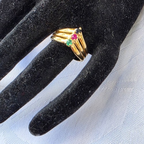 Bague jonc trilogie plaqué - , or