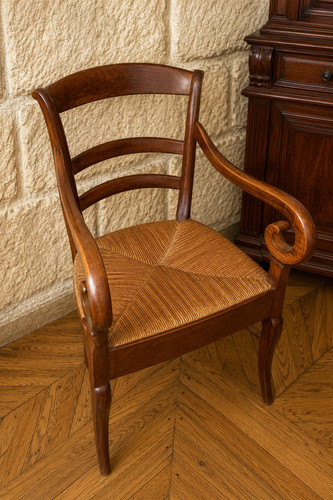 Fauteuil empire noyer - fauteuil,