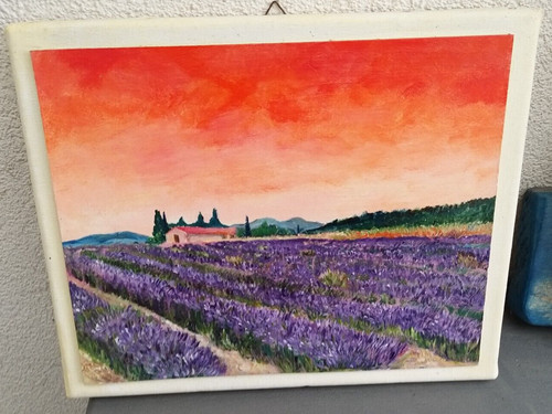 Tableau acrylique champ - tableau, de