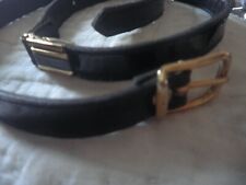 Ceinture pour femme.Cuir noir vernis.Motifs OR.taille 58 à 68 cm